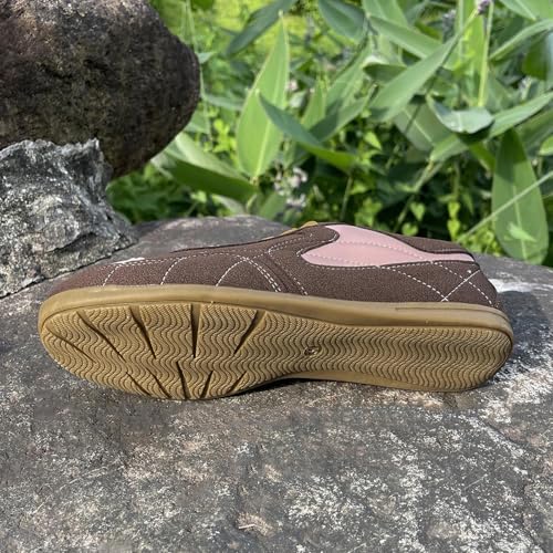 Women's Colorblock PU Leather Shoes Low Heel Round Toe Casual Flats Fashion Stitch Non Slip Lace Up Shoes for Walking 7