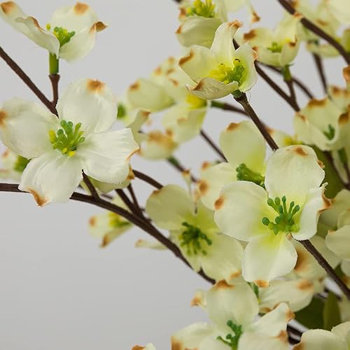 Miniatura 3 de Flores artificiales, tallos de flores, flores de seda de cornejo, arbusto de cornus falso para decoración del hogar, centros de mesa, 8 unidades