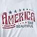 Pairxily Womens Fourth of July Shirts Vintage Flag America The Beautiful Graphic Tshirt Stars and Stripes USA Patriotic Tees(White,2XL), XX-Large