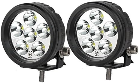 Lightronic 3.5" Round Compact 18W 6000K Natural White Super Bright 10° Long-Range Illumination Spot Beam LED Off Road Fog & Driving Light/Pods Light for Truck & SUV, IP69 Waterproof Rating, 2 Pieces