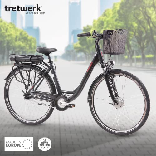 Tretwerk Pedelec, 28 inch, e-bike, dames met fietsmand en 7 versnellingen, Shimano Nexus naafschakeling, elektrische… - Afbeelding 3