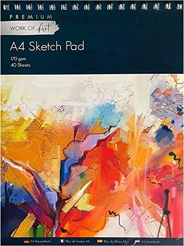 1ABOVE Artists Sketch pad ,Spiral Bound Sketch Pad Sketch Paper for Artists. Ideal for The Studio, School Or at Home - 170gsm Cartridge Paper (A3)
