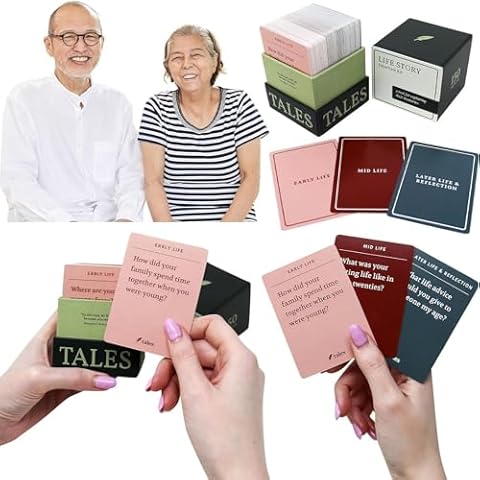 SF-ZXTINP 150 Life Story Interview Kit Cards - Tales Life Story Interview Kit- Pictionary Game for Family-Get to Know Parents and Grandparents for Family Game Night with Curated Question Cards Cover