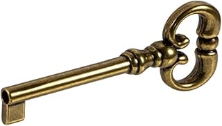 Gedotec Bartschlüssel Metall braun brüniert durchgerieben | MOZART | 1 Stück - Möbelschlüssel Antik für Schubladen | Halmlänge: 35 mm | Bunt-Bartschlüssel für Möbel-Schloss Ersatz-Schlüssel