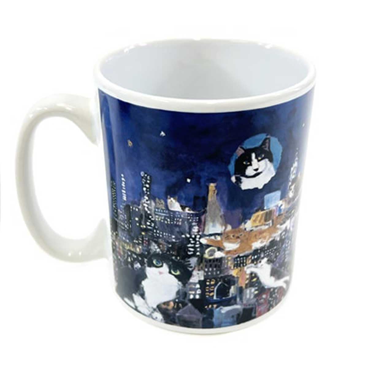 Amazon.co.jp: マンハッタナーズ マグカップ 「猫いっぱいの夜空」 猫  