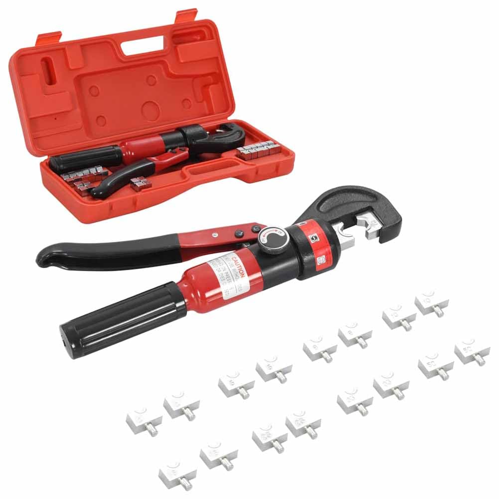 Generic Alicates de crimpado hidráulicos, portátiles y fáciles de usar, pelar y engarzar cables, para tamaños de alambre de 4-70 mm², crimpado hexagonal, fuerza de crimpado de 50 KN, material de acero