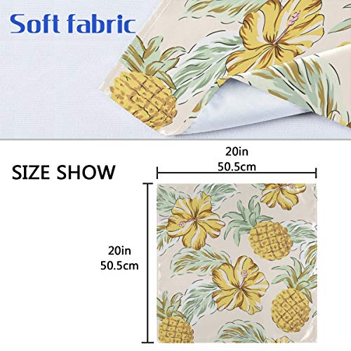 Vvfelixl Satin Napkins Pineapples Cloth Napkins Set Of 4 Dinner Napkin Silk Washable Peach-Skin Polyester Wedding Banquet Party Festival Restaurant 20X20 Inch #TOP6