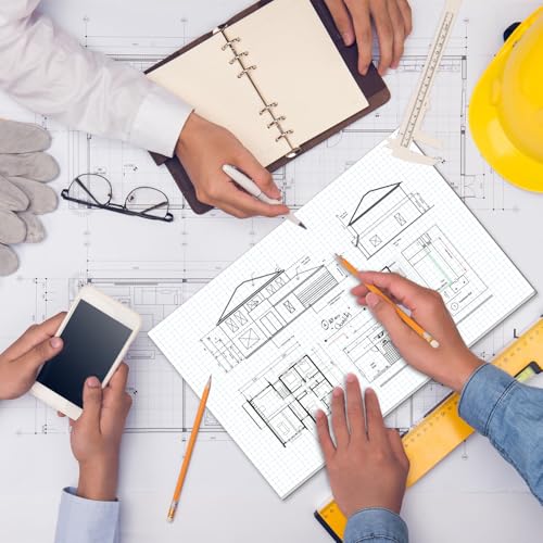 Large Engineering Graph Paper Pad - Quadrille Grid Paper for Drafting, Engineering, Blueprint Drawin