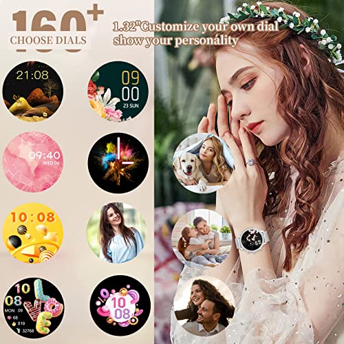 Smart Watch For Women(Call Receive/Dial),Smartwatch For Android Ios Phones,Activity Tracker For Heart Rate/Blood Oxygen/ Sleep Monitor, Bling Diamond Digital Watches With 3 Buttons,Ai Voice Control #TOP1