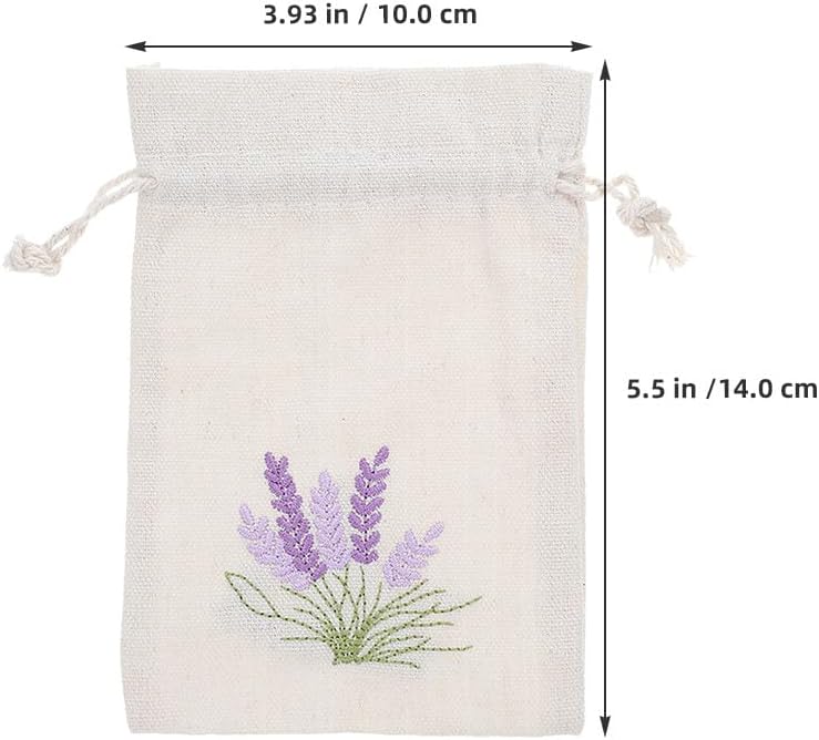 PRETYZOOM 20pcs Lavender Sachet Bags: Cotton Drawstring Pouch Empty Refillable Small Bags for Lavender Spice Jewelry Wedding Home Car Decorations