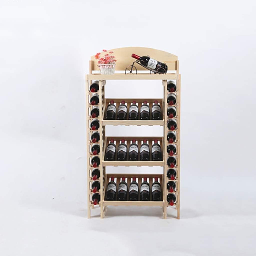 Wine Cabinet Free Standing Wooden Goblet Holder Wine Rack Insert 35 Bottle Wine Collection Display Stand Solid Wood Wine Rack Storage Shelf High 130Cm A