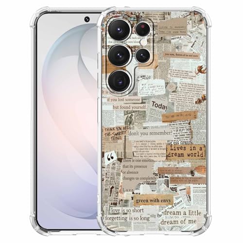 Coque Samsung S26 intégrale souple en TPU transparent imprimé rétro