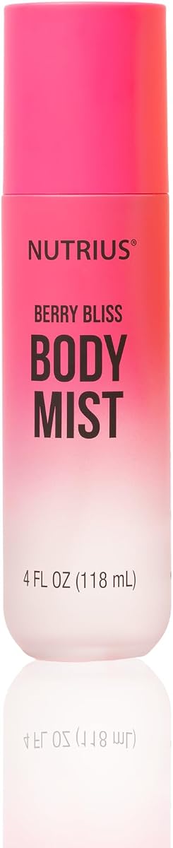 Nutrius Body Mist for Women, Berry Bliss Scent, Hydrating Fragrance Body Spray with Plum, Jasmine & Vanilla Musk, Long Lasting Body Mist, Vegan, Cruelty Free, 4 fl oz