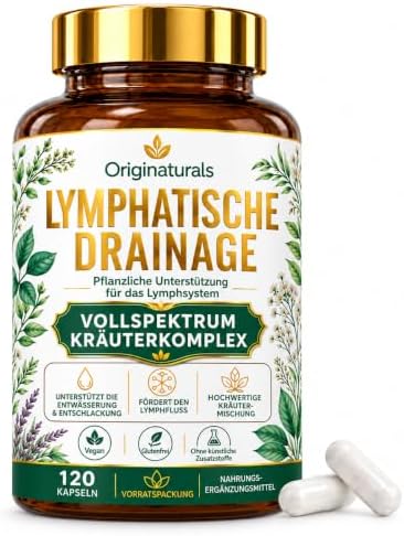 Lymphdrainage Kapseln, Unterstützung der Lymphdrainage Routine, 120 Kapseln | Pflanzlicher Kräuterkomplex für die tägliche Routine, Vegan Glutenfrei ohne künstliche Zusatzstoffe