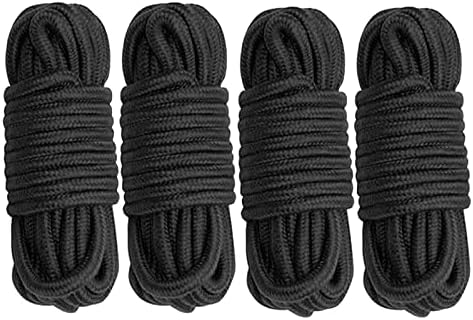 Cosymate Soft Cotton Rope Binding Rope All Purpose Thick Cotton Twisted Knot Tying Rope, 8mm Diameter, 5m Long, Pack of 4, Red