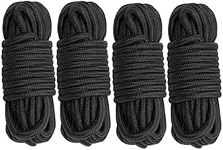 Cosymate Soft Cotton Rope Binding Rope All Purpose Thick Cotton Twisted Knot Tying Rope, 8mm Diameter, 5m Long, Pack of 4, Red