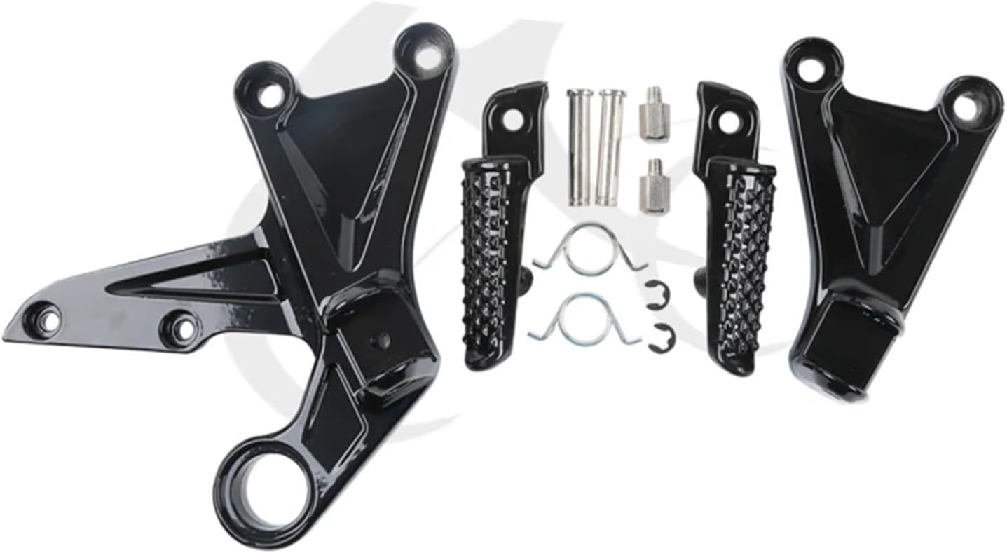 Motorcycle Front Footrest Floor Boards Bracket Set CBR1000RR 2008-2016 2015 2014 2013 2012 2011 2010 2009 Black/Silver(Black)