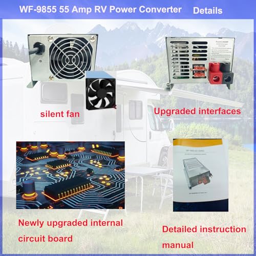 Image of 𝟐𝟎𝟐𝟔 𝐔𝐩𝐠𝐫𝐚𝐝𝐞 WF-9855 55 Amp Power Converter, Rv Power Converter, WF-9855-AD, Replace for RV Trailer Camper 9800 Series, WF-9855-AD, 55 Amp Power Converter for Rv, 5 Years Warranty
