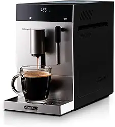 Ariete 1452 Diamante, Máquina de Café Automática, 1450 W, Pressão 19 bar, Café Expresso, Americano e Água Quente, Dispositivo para Cappuccino, Display LED, Bico Ajustável, Frontal Prata, 127V
