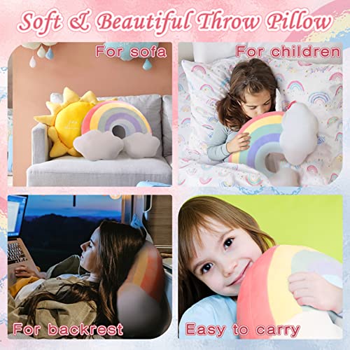 Tuahous Rainbow Pillow,Candy Color Home Plush Stuffed Pillow, Decorative Creative Cushion Cloud Rainbow Pillow For Girls -20Inch #TOP4
