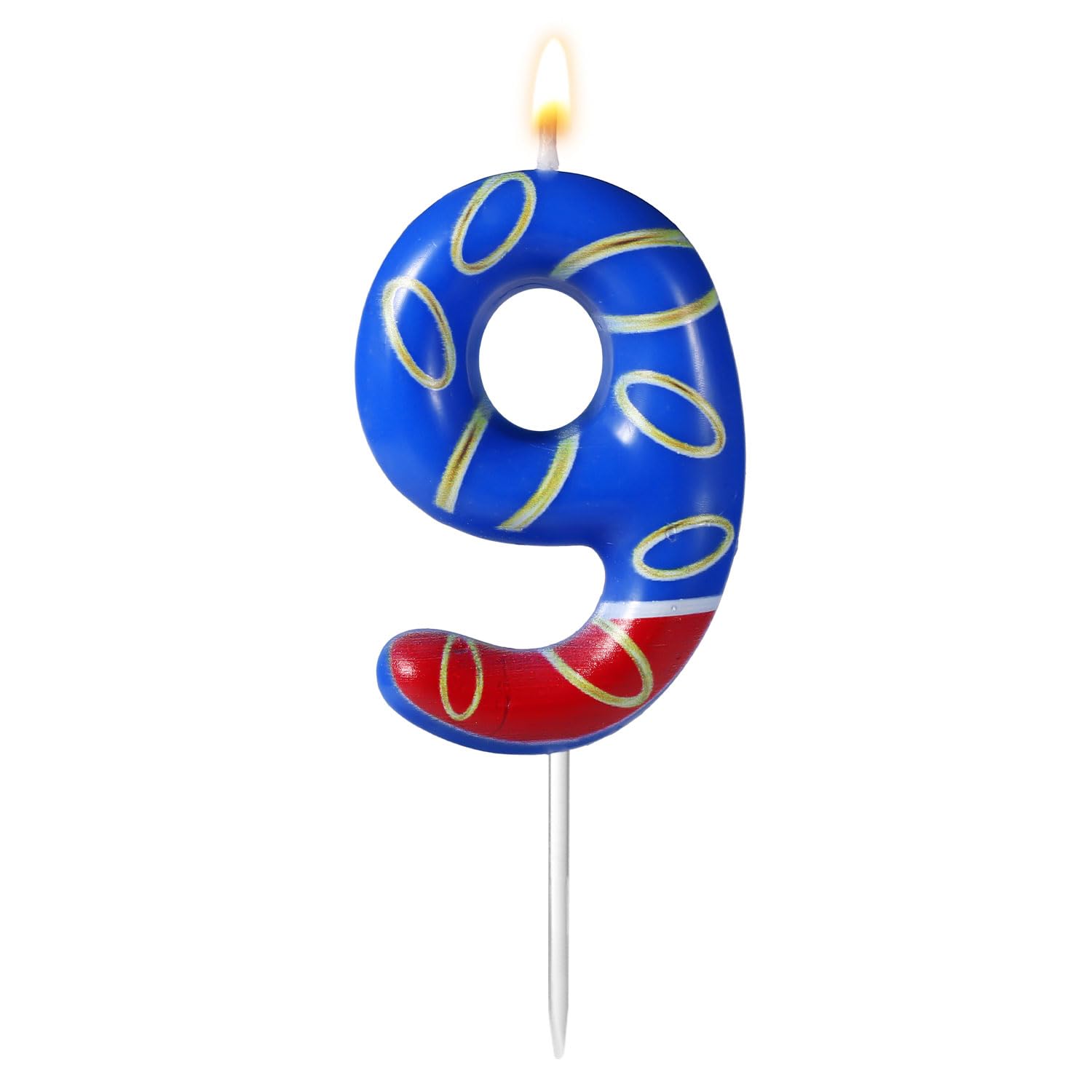 Blaue Geburtstagskerzen Mit Goldringen – Dekorativ Für Kuchen & Cupcakes