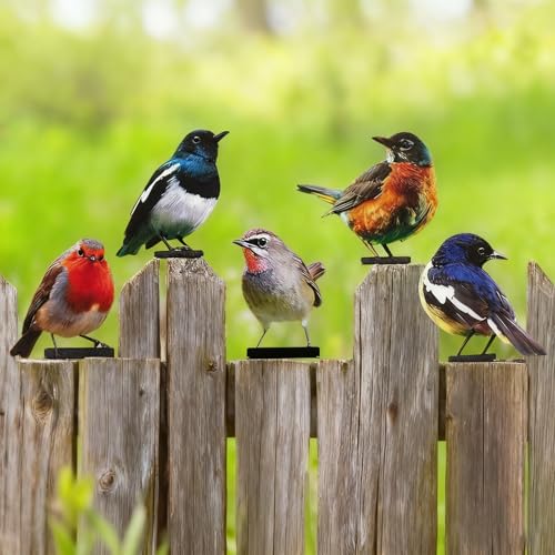 TZQFROCE 5 Stück Gartendeko Bemalte Vogel Vögel Gartenstecker Deko...