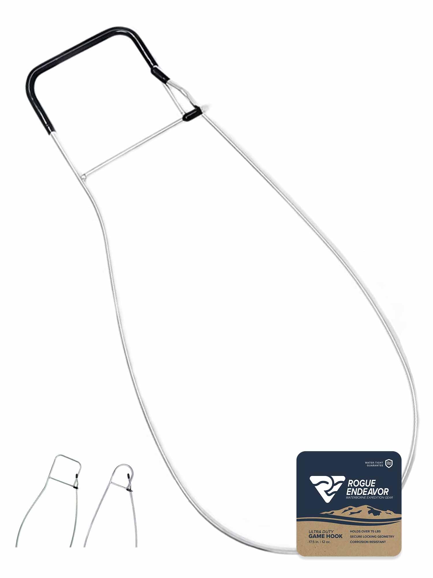 Rogue Endeavor Large Stainless Steel Spearfishing Stringer & Big Game Clip- Spearfishing,Kayak Fishing & Scuba Diving - Sharpened Tip with Puncture Guards …