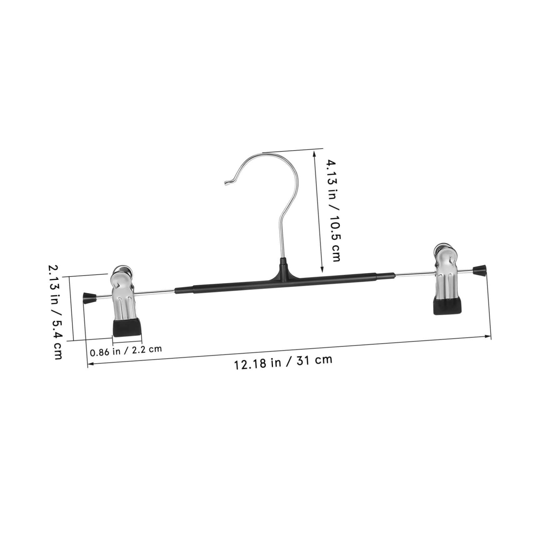 STOBAZA 10 Pcs Heavy Duty Hangers with Clips Space Saving Pant Rack for Coats Leggings Skirts Jeans and Scarves Multi Functional Closet Organizer