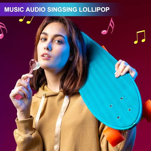 Amos Music Lollipop Candy Suckers, Singing Lollipop Sugar Free, Unique Men &Women, Individually Wrapped Strawberry&Blackberry Flavor Combo Pack - 2P - image 8