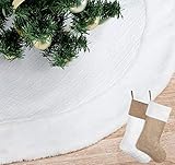 RICHTIGE GRÖSSE - Es hat einen Durchmesser von 48 Zoll und der Kreis passt zum größten Teil des Weihnachtsbaums. (Für eine bessere Nutzung wird empfohlen, Ihren Weihnachtsbaum vor dem Kauf zu vermessen.)