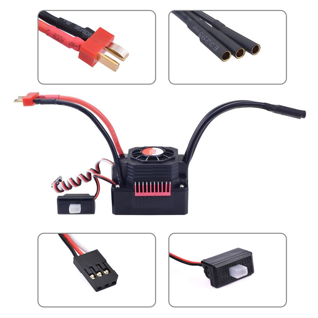 KingVal Ricambio F540 4370KV Impermeabile Brushless Motore Albero 3.175mm con 45A Brushless ESC Combo Compatibile con 1/10 RC Auto