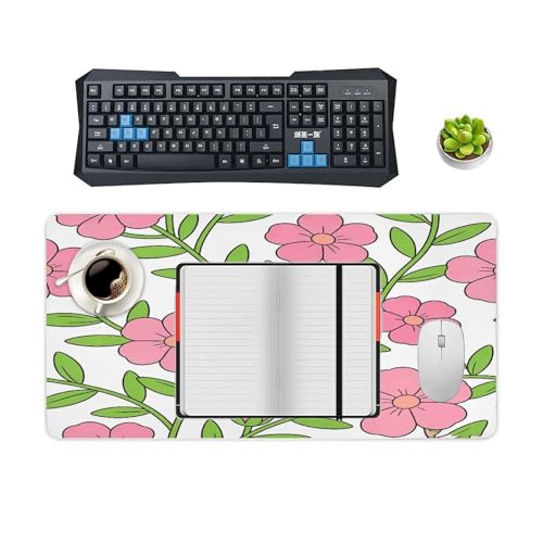 Line Pink Flower Desk Pad impermeable 30x60 cm miniatura 4