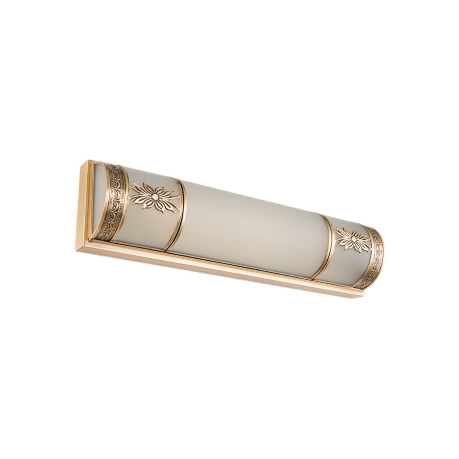 Luce Specchio Lampada da toletta a LED retrò Cinese Lampada da Bagno dimmerabile in Rame Pieno con Paralume in Vetro Lampada da Parete semicircolare per casa colonica di metà secolo Trucco