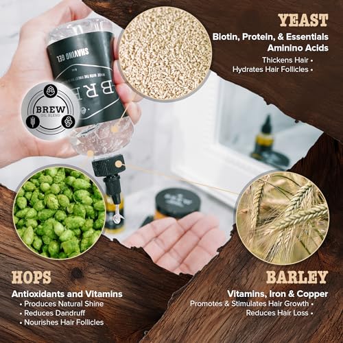 Beard Shave Gel by BREW Grooming - Clear Gel for Perfect Edging & Smooth Shaving - Made With Hops, Barley, Yeast Oil - Reduces Razor Irritation, Cuts & Nicks - Moisturizes, Cleans, Softens - 8 fl oz - Image 5