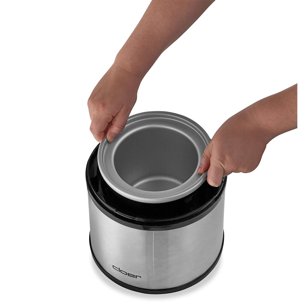Cloer 9959 Sorbetière pour crème glacée, glace, yaourt glacé et sorbet, capacité 1,5 l, écran LED, cuillère à glace incluse, boîtier en métal
