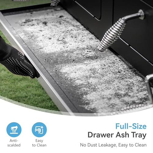 Image of 34-Inch Barrel Charcoal Grill with Side Tables, 794 Square Inches Cooking Space, Large Charcoal BBQ Grill with 2 Height-Adjustable Charcoal Pans for Outdoor Backyard Patio Picnic Parties Camping