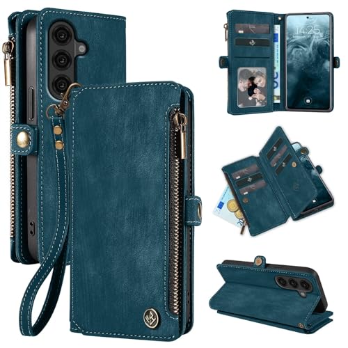 Étui pour Samsung Galaxy S26 anti-piratage RFID avec porte-monnaie bleu LBH