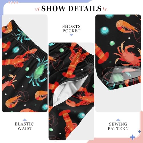 ZZXXB Lobster Shrimp Crab Boys Long Pants Soft Trousers Elastic Waist Kids Lounge Bottoms with Pockets S-XL4