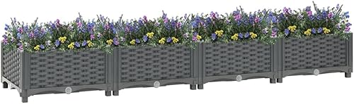 Miniatura 48 de Cama elevada, cama de jardín, maceta rectangular, jardinera de jardín, camas de jardín elevadas al aire libre, maceta de jardín de hierbas al aire