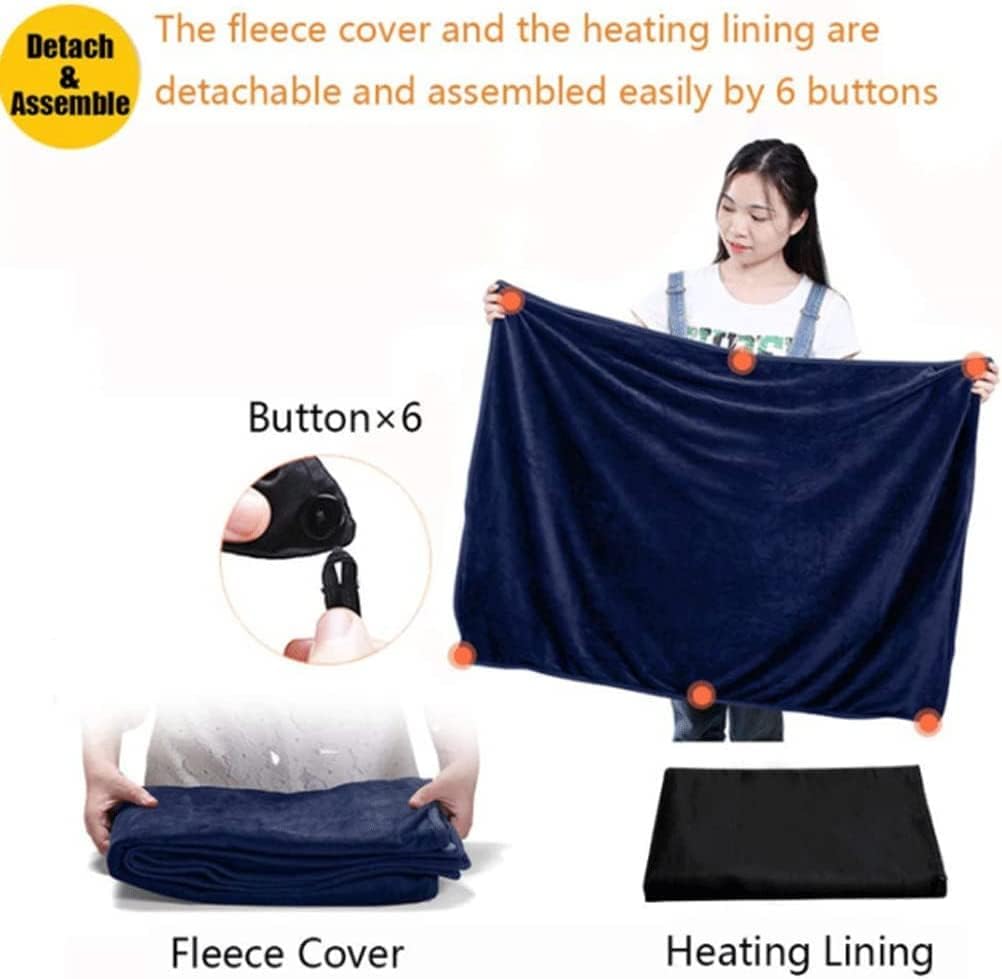 review DAPERCI Shawl Type Heated Blanket USB Port Soft Fleece Electric Blanket with 6 Button Machine Washabl Electric Throw for Home Use