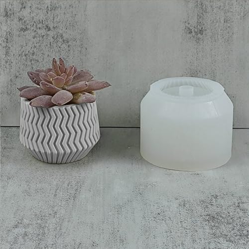 Water Ripple Striped Concrete Flower Pot Silicone Mold Plaster Succulent Planter Vase Mold Candle Pen Holder Epoxy Resin Cement Clay Mould