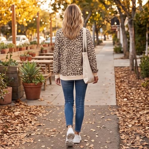 Gumipy Polka Dot Sweatshirt Women Color Block Oversized Sweatshirt No Hood - image 6