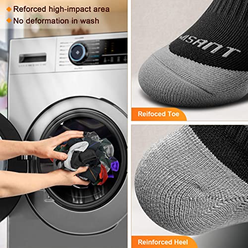 Kemisant Men Sports Socks, Compression Crew Work Socks For Men Cushioned Sole Arch Support 6 Pairs #TOP7