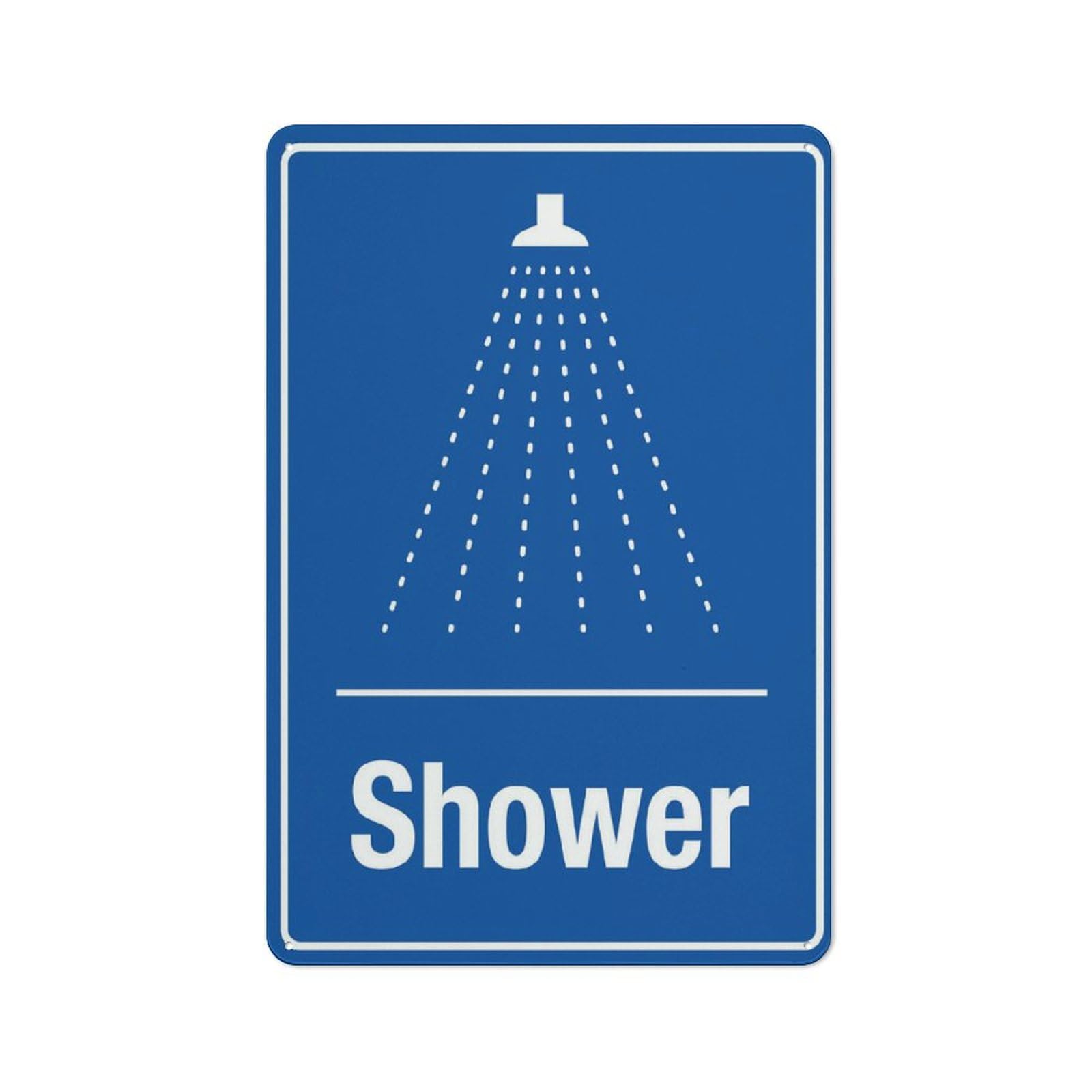 Shower Blue Sign 8"X12" Rust Free Aluminum Signs Outdoor, Metal Tin Sign For Home, Business, Yard