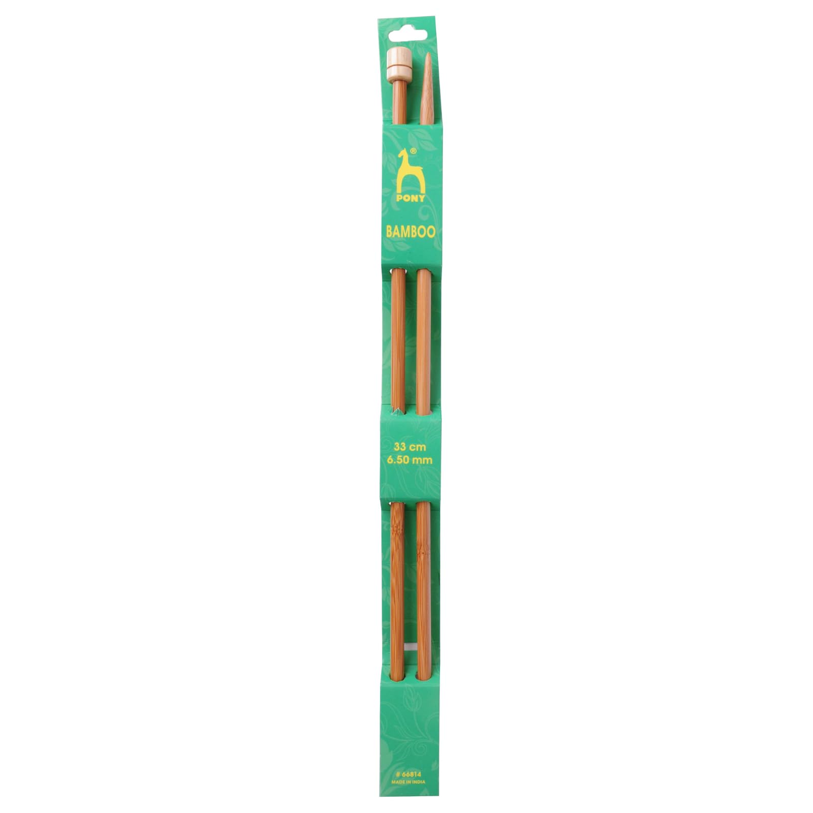 Pony Multi-Colour Single Ended Bamboo Knitting Pins, 6.5Mm