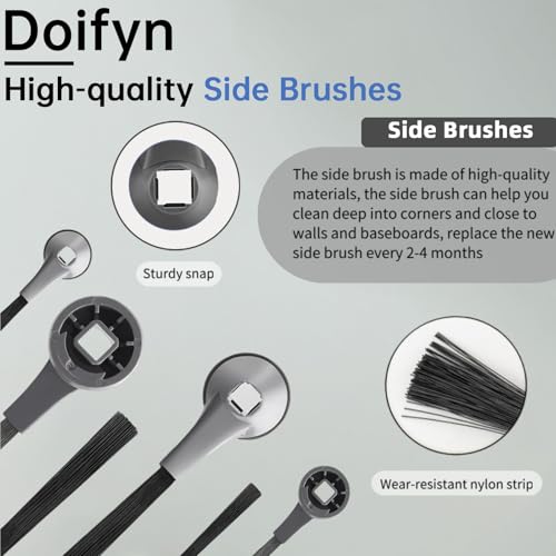Image of Replacement Parts Compatible with Shark AI AV2501S AV2511AE AV2501AE RV2502AE RV2610WA AV2510AOUS RV2520AOUS Robot Vacuum Cleaner, 2Main Brush, 4 motor pre-filters, 4Foam Filters, 8Side Brushes