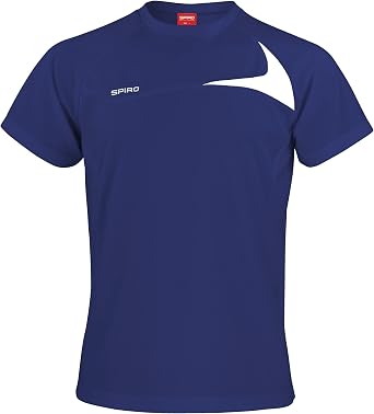 Spiro Mens Sports Dash Performance Training Shirt L Navy/White