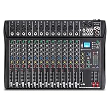 This portable 12-channel DJ mixer has Bluetooth for wireless streaming and use it as an input to mix signal with other input channels. It works with IOS, Android, Tablet and MP3 Player. Wireless Bluetooth: The bluetooth wireless range is within 15 ft...