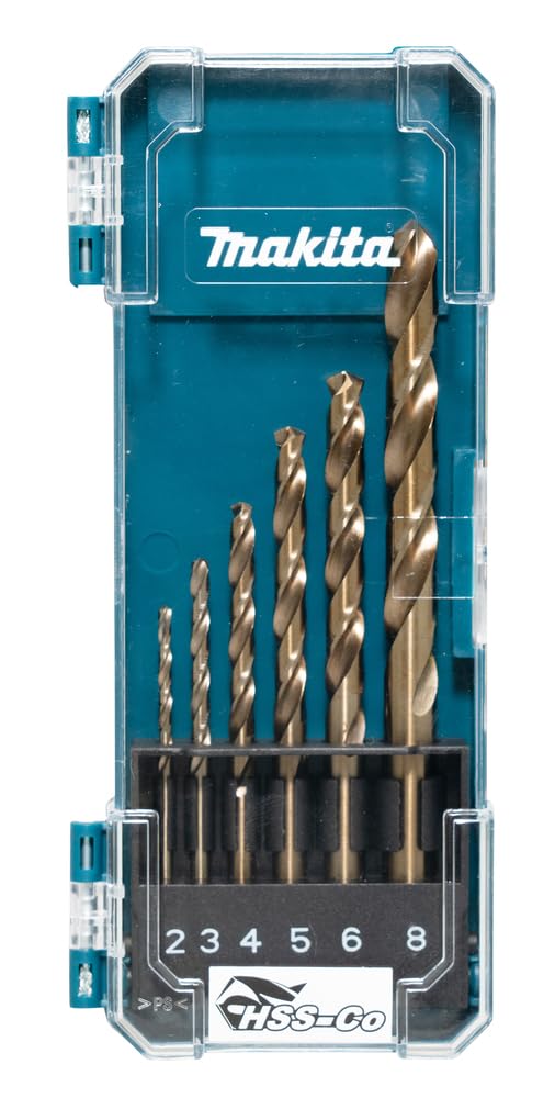 Makita D-75758 HSS-Cobalt Drill bit set for Stainless steel (2,3,4,5,6 & 8mm)