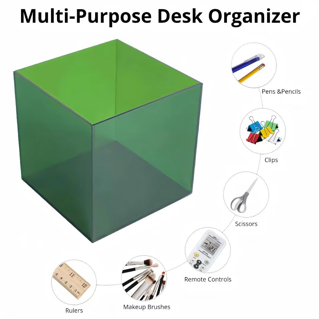 Portalápices estético para Escritorio, Bonito Organizador de Pinceles de Maquillaje de acrílico, Suministros de Oficina, decoración de cubículos